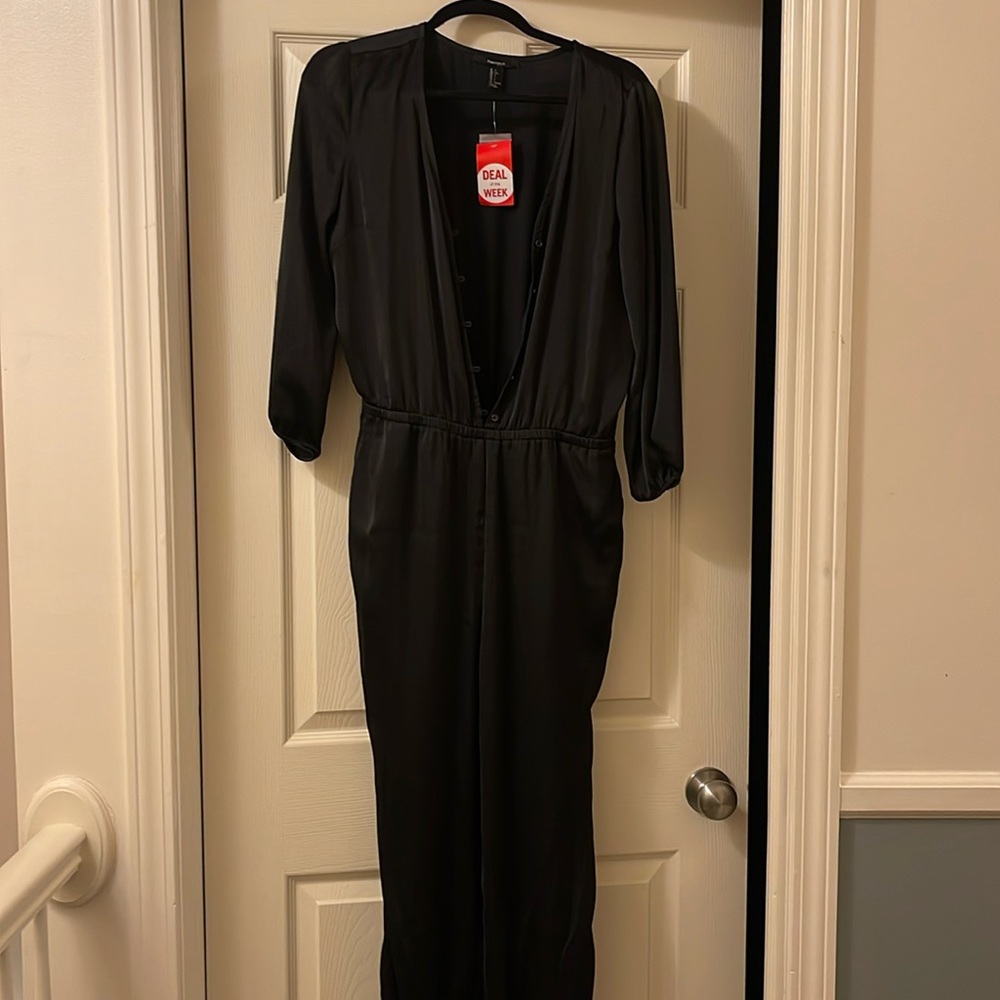 Brand New Black Satin Jumpsuit